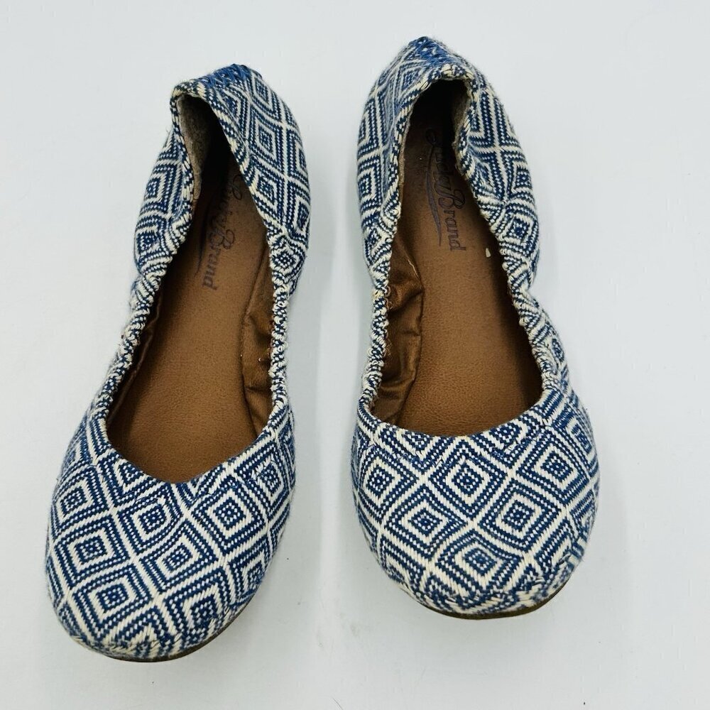 Lucky Brand Erin Women's Size 7.5B Flats Shoes Slip On Ballet Blue Aztec Print